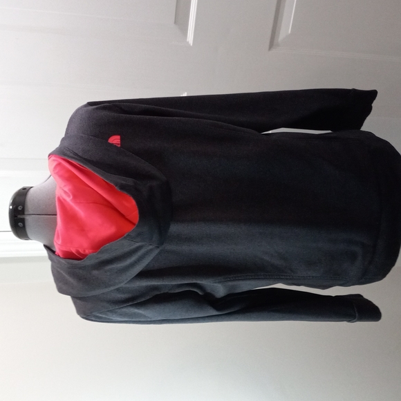 North Face Sz lg, Dark Grey with Florescent Orange lettering & Hood - Picture 4 of 5